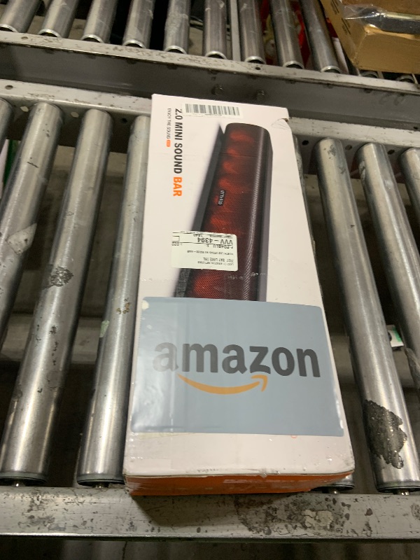 Photo 1 of Rythflo 60W Bluetooth Sound Bar, 16 inch Compact TV Soundbar with Remote, 8 Flame Light Modes, Optical/ARC/AUX/RCA Connections, Wall-Mountable Home Theater Speaker for TV, PC, Projector, Gaming