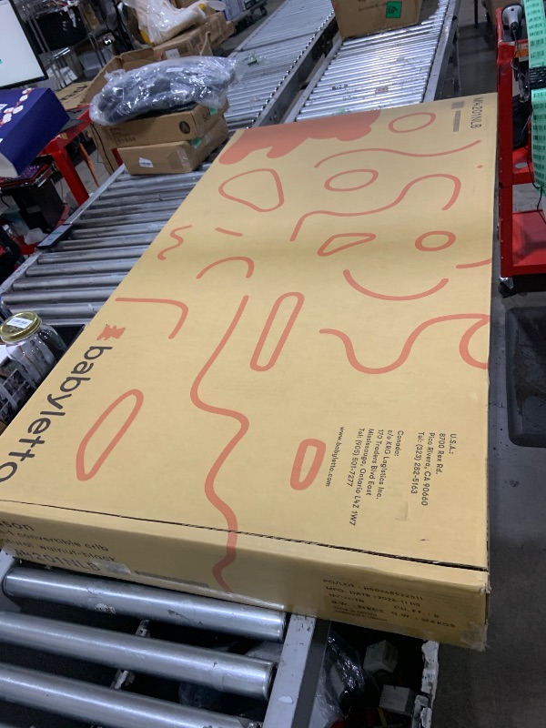 Photo 1 of Babyletto Hudson 3-in-1 Convertible Crib with Toddler Bed Conversion Kit in Natural Walnut/Black, Greenguard Gold Certified