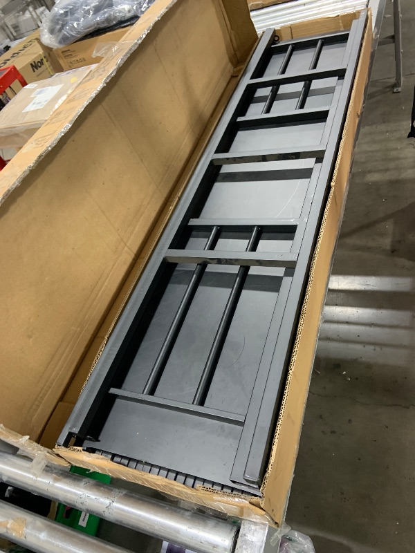 Photo 1 of (INCOMPLETE SET) KMBOHE Full Size Loft Bed with L-Shaped Desk, Sturdy Metal Frame with 350lb Capacity, Space Saving Bed with 2 Ladders & Safety Guardrails, for Small Room & Apartment, No Box Spring Needed, Black