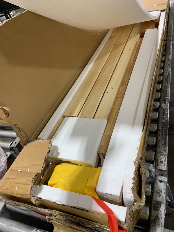 Photo 1 of NELYE California-King Platform Bed Base - 14 Inch Solid Wood Mattress Foundation with Support Slats and Legs, California King Size Rubberwood Simple Bed Frame