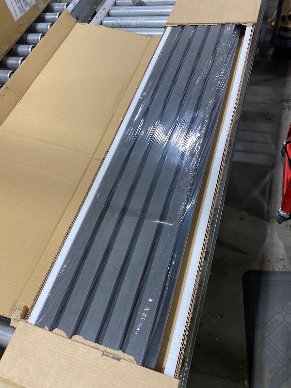 Photo 1 of Mollywell Wood Slat Wall Panels - Time-Saving Installation Soundproof Slat Panels on Any Wall Surface, 0.95 NRC Dual-Layer Acoustic Design, Commercial-Grade MDF Core (2 Pack, 108x8in, Black Oak)