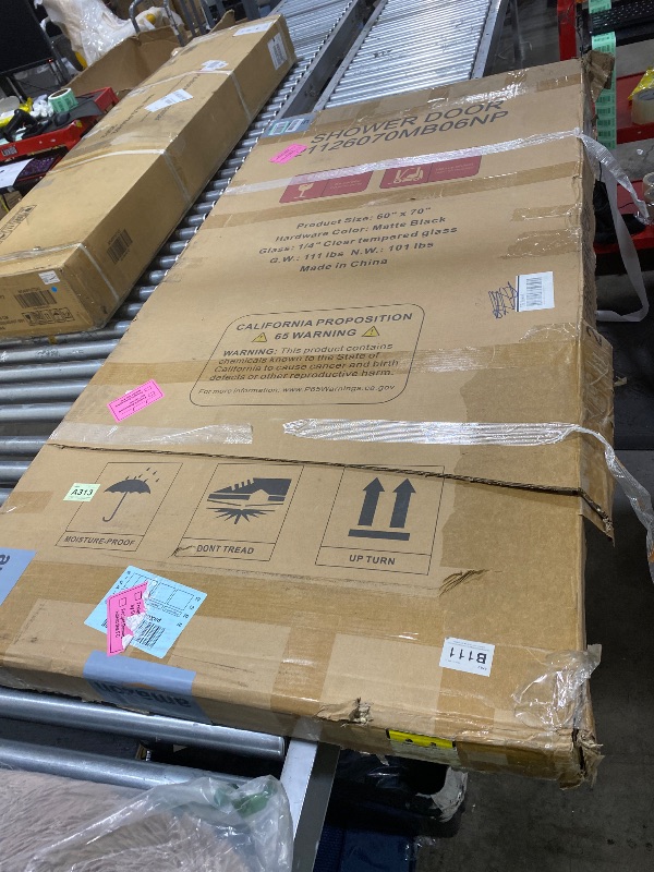 Photo 1 of Royal Guard Double Sliding Shower Door,56-60" W x 70" H Semi-Frameless Sliding Glass Shower Door with 1/4'' (6mm) Clear SGCC Tempered Glass,Bypass Shower Enclosure,Matte Black