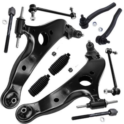 Photo 1 of 10pc Front Lower Control Arms Sway Bar Links Tie Rods Suspension Kit
