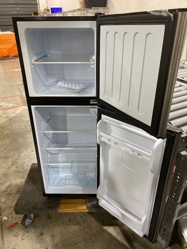 Photo 1 of Zyerch 4.8 Cu. Ft. Fridge with Freezer, 2-Door Mini Fridge with Freezer, Adjustable Thermostat Small Refrigerator, Dorm Refrigerator for Apartment, Office, Kitchen, Silver