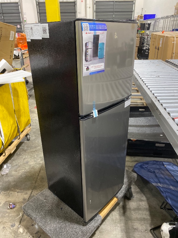 Photo 1 of Zyerch 4.8 Cu. Ft. Fridge with Freezer, 2-Door Mini Fridge with Freezer, Adjustable Thermostat Small Refrigerator, Dorm Refrigerator for Apartment, Office, Kitchen, Silver