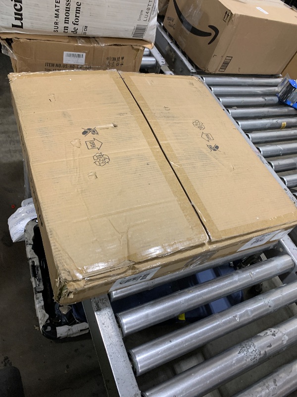 Photo 1 of AVIOLYX 5 Rings Modern LED Chandelier for Foyer, Black High Ceiling Chandeliers Dimmable Pendant Lighting with Remote Control for Dining Room Living Room Staircase(3000K-6500K D23.6)