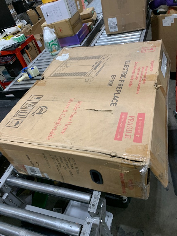 Photo 1 of Velaychimney 33 Inches Electric Fireplace Insert, 750W/1500W Fireplace Heater with Adjustable Flame and Top Light Colors, Fire Crackling Sound, Remote Control, Timer, Glass Door & Mesh Screen, Black