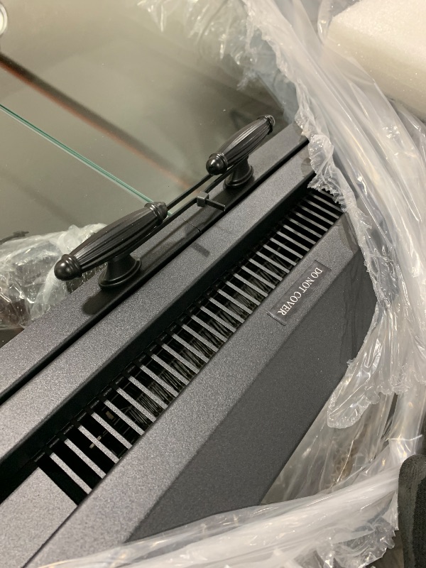 Photo 1 of Velaychimney 33 Inches Electric Fireplace Insert, 750W/1500W Fireplace Heater with Adjustable Flame and Top Light Colors, Fire Crackling Sound, Remote Control, Timer, Glass Door & Mesh Screen, Black