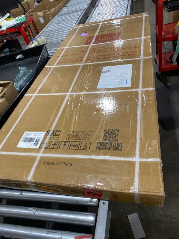 Photo 1 of EPXMKX 56"- 60" W x 76" H Soft Closing Sliding Frameless Black Shower Doors,Water Repellent Shower Door,5/16" (8mm) Transparent Tempered Glass (Matte Black 60" Wx76 H)