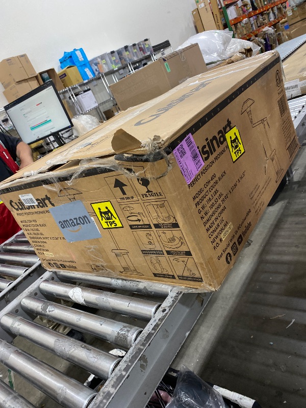 Photo 1 of Cuisinart Perfect Position Propane Patio Heater, 38,200 BTU Powerful Directional Stainless Steel Outdoor Heater with Hidden Tank and Drink Table, Swivel Arm and Reflective Heat Shield