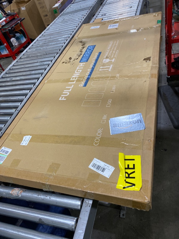 Photo 1 of GLSLAND LED Full Length Mirror 71x32 inch Oversized Body Mirrors with Lights Wall Mounted Hanging Floor Standing Mirror for Bedroom, Living Room, Cloakroom, White