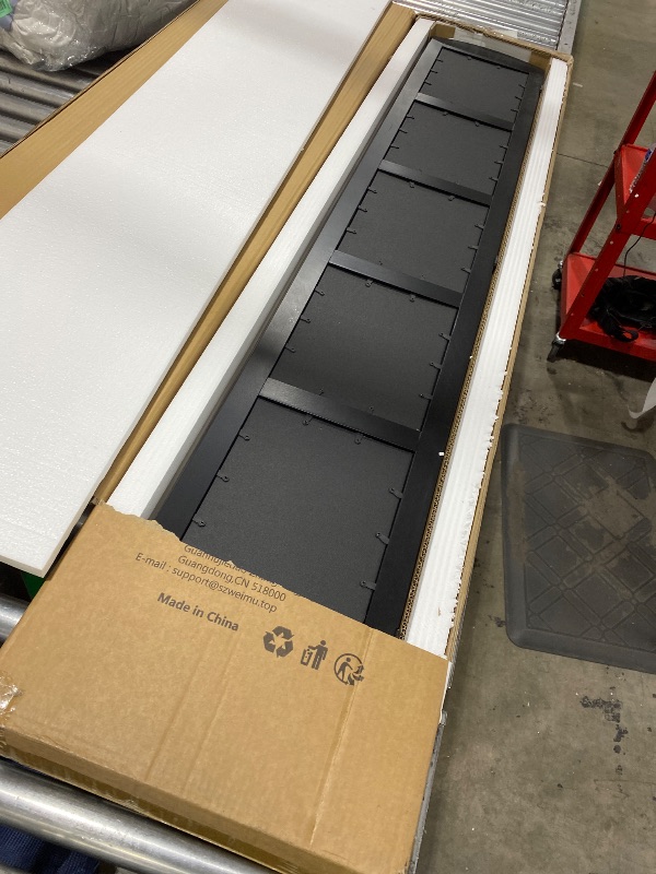 Photo 1 of SZQINJI 3 Panel Photo Room Divider Screen, Solid Wood Divider for Room Separation for 8x10 Picture Frame Without Mat for 5x7 Photo with Mat, Black