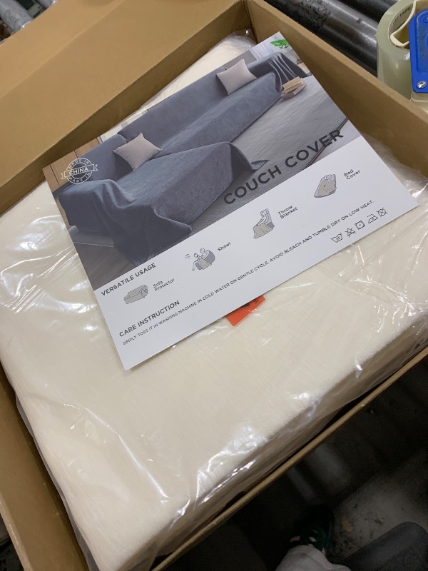 Photo 1 of Houmiggle Sectional Couch Covers, 2 Pieces Washable L Shaped Couch Covers Sofa Blanket for Dogs Pet Friendly Sectional Sofa Slipcovers Furniture Protector,71"x 102"+ 71"x 110",(Large,Cream White)
