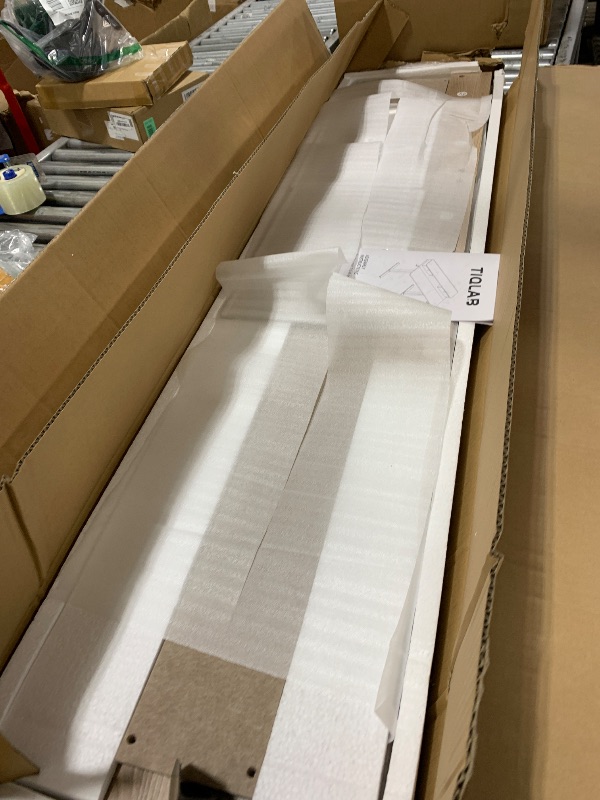 Photo 1 of TIQLAB Standing Desk with Two Drawers, Stand Up Standing Desk Adjustable Height, Electric Sit Stand Table with Storage Shelf and Splice Board, 55 * 24 inch, Maple