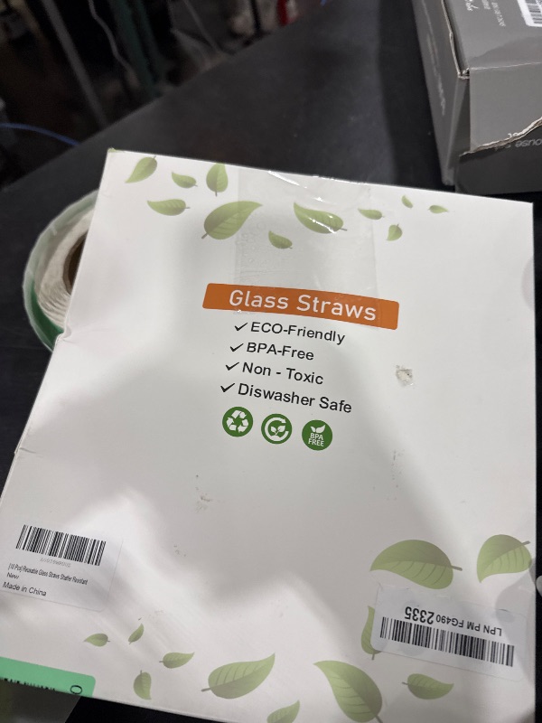 Photo 1 of [10 Pcs] Reusable Glass Straws Shatter Resistant - 9" x 10 mm Multicolor Drinking Reusable Straws With 2 Cleaning Brushes for Coffee,Milkshakes,Juice Drinks