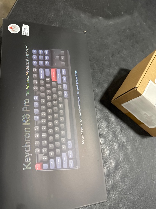 Photo 1 of Keychron K8 Pro QMK/VIA Wireless Mechanical Keyboard, Hot-Swappable TKL Custom Programmable Macro Wired Keyboard with Gateron G Pro Red Switch, White Backlit, PBT Keycaps for Mac Windows Linux