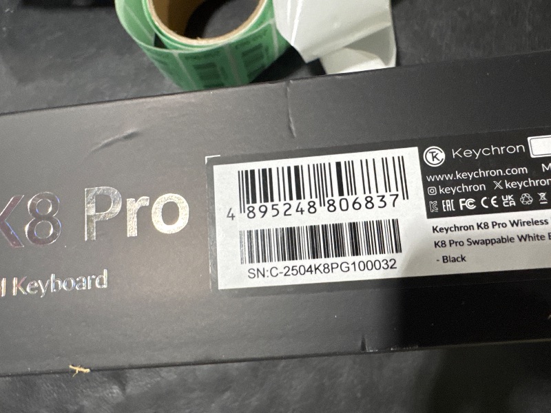 Photo 1 of Keychron K8 Pro QMK/VIA Wireless Mechanical Keyboard, Hot-Swappable TKL Custom Programmable Macro Wired Keyboard with Gateron G Pro Red Switch, White Backlit, PBT Keycaps for Mac Windows Linux