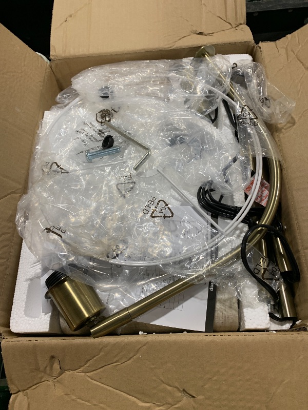 Photo 1 of ?Upgraded? Dimmable Brass Floor Lamp, 1200 Lumens LED Bulb Included, Arc Floor Lamps for Living Room Modern Standing Lamp with Linen Shade, Tall Lamp for Living Room Bedroom Office Reading Room