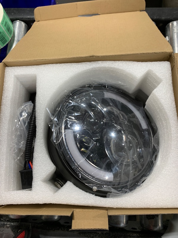 Photo 1 of SKTYANTS 7" 7 Inch Round LED Motorcycle Headlight assembly with 7 Inch Housing Bucket DRL Turn Signal Lights for Motorcycle Headlights
