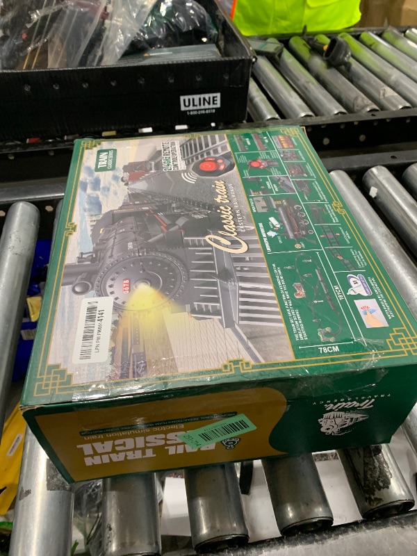 Photo 1 of Electric Train Sets Remote Control for Kids Metal Alloy Christmas Train Toys Steam Locomotive Glowing Passenger Carriages Luxury Tracks Light & Sounds Rechargeable Birthday Gifts for Boys Girls Green