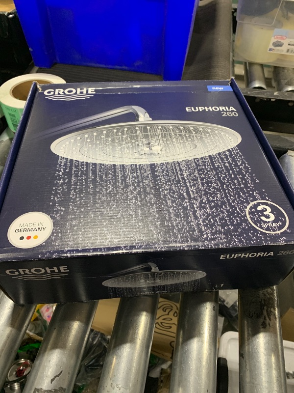 Photo 1 of GROHE 26457000 Euphoria 260 Shower Head with 3 Spray Patterns, 2.5 gpm, Starlight Chrome, 10 Inches