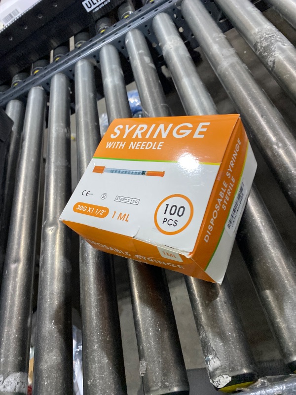 Photo 1 of 100 Pack 1ml Syringes with Needle-30Ga 5/16 Inch, Individually Sealed Packaging