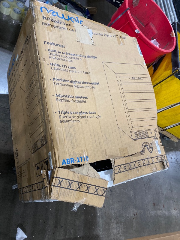 Photo 1 of NewAir Beverage Refrigerator with Glass Door | 177 Can Mini Fridge for Bedroom, Dorm, Office, or Gaming Setup | Soda, Beer, and Wine Cooler | Stainless Steel