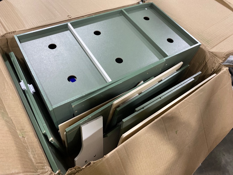 Photo 1 of ROBOTIME Play Kitchen with Toy Fridge, Toy Oven, Wooden Kids Kitchen Play Set, Toy Kitchen Set for Kids Age 3 4 5 6 7 (Vintage Green)