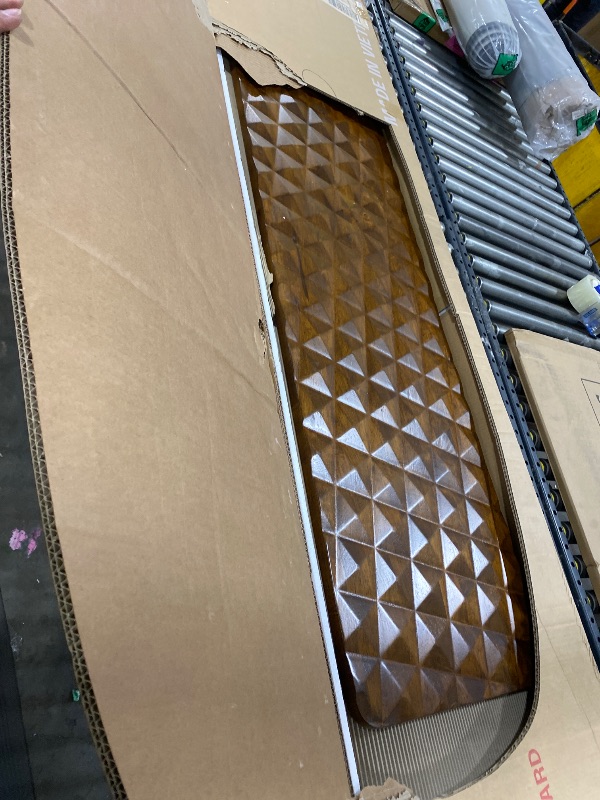 Photo 1 of NTC Sapa Solid Wood Bed Frame with 3D Carved Headboard, Japanese Joinery, No Box Spring Needed, Silent slats, Easy Assembly – Queen – Dark Walnut