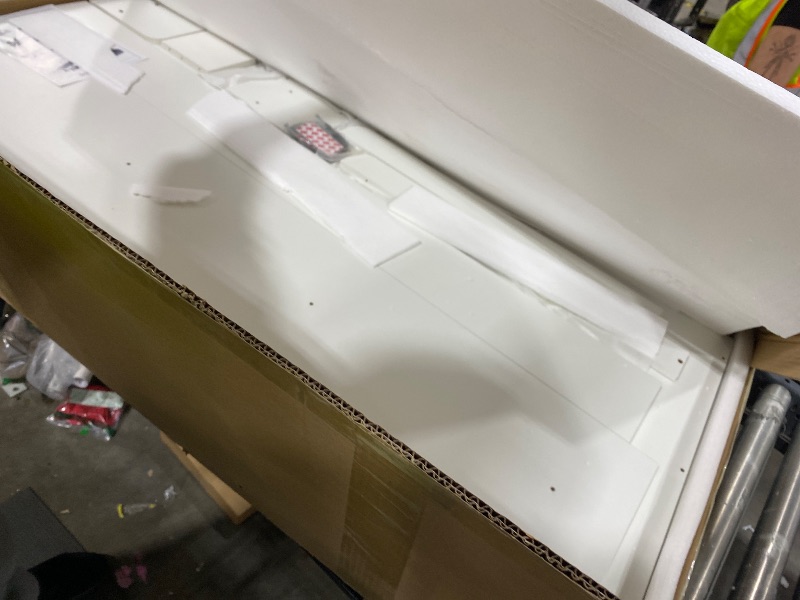 Photo 1 of Corbyles 2-Tier Washer Dryer Countertop with 2.75" H Edge Rails, 58" W x 28" D Laundry Countertop for Folding Clothes, Washer and Dryer Topper with Non-Slip Pad (White)