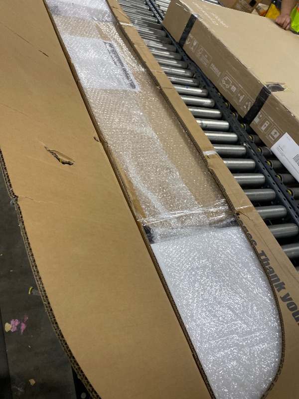 Photo 1 of SmartStandard 42in x 84in Double Glass Sliding Barn Door with 7FT Bypass Sliding Barn Door Hardware Kit, 5-Panel Frosted Glass,Waterproof, Save Space, Easy Install, Fit 72"-76" Openning, White