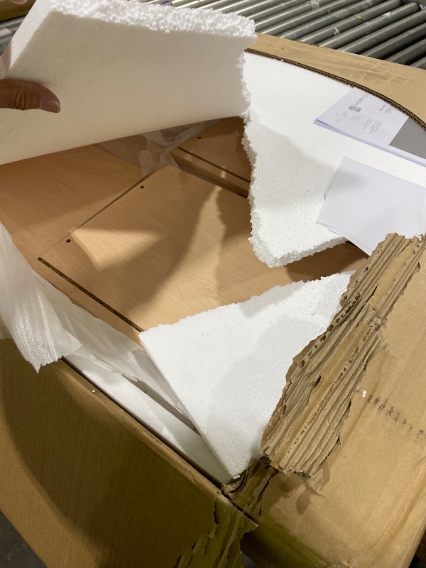 Photo 1 of Sauder Edge Water Executive Desk, Chalked Chestnut, 65" Home Office Desk with Storage