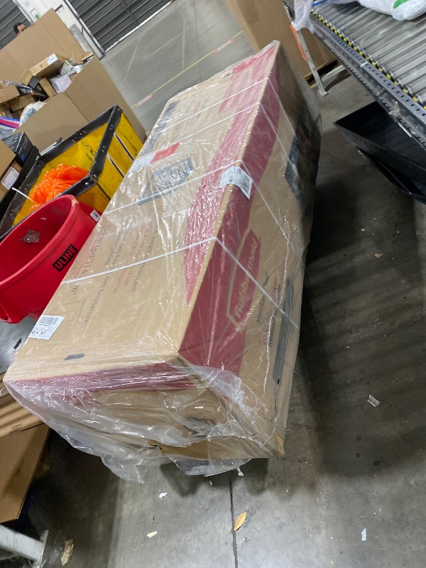 Photo 1 of Rubbermaid Large Vertical Resin Outdoor Storage Shed With Floor (6.2 x 4.6 Ft), Weather Resistant, Beige/Brown, Organization for Home/Backyard/Garden Tools/Lawn Mower/Bike Storage/Pool Supplies