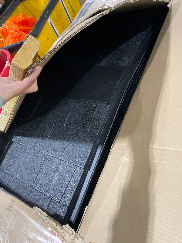 Photo 1 of Rubbermaid Large Vertical Resin Outdoor Storage Shed With Floor (6.2 x 4.6 Ft), Weather Resistant, Beige/Brown, Organization for Home/Backyard/Garden Tools/Lawn Mower/Bike Storage/Pool Supplies