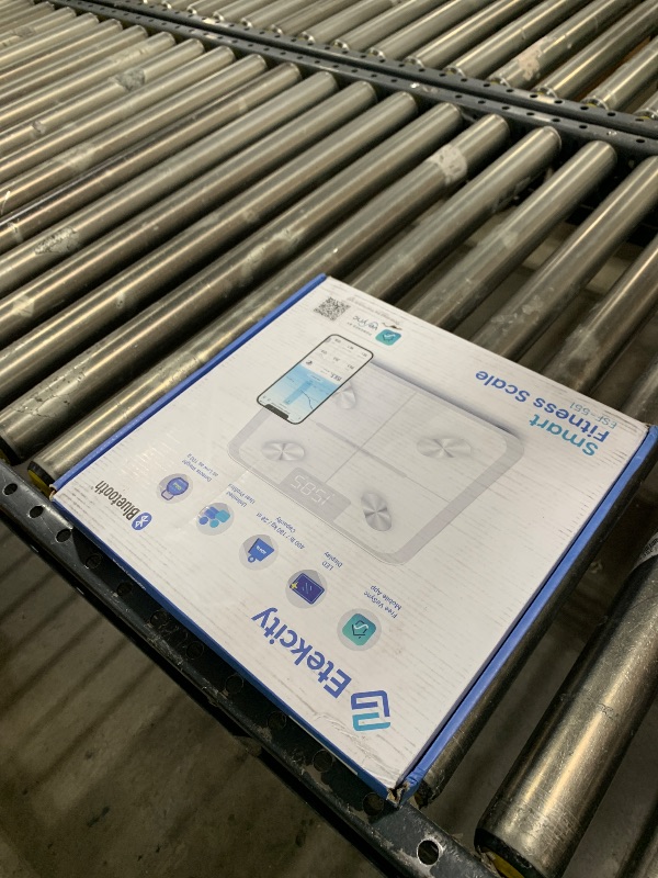 Photo 1 of Etekcity Smart Scale for Body Weight and Fat Percentage, Digital Bathroom Accurate Weighing Machine for People's BMI Muscle, Bluetooth Electronic Body Composition Monitor Syncs with App, 400lb, White