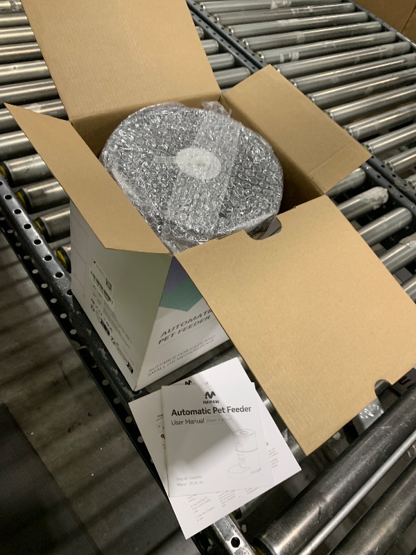 Photo 1 of IMIPAW Automatic Cat Feeders, 3L Timed Cat Dry Food Dispenser with Desiccant Bags, Dual Power Supply, Programmable Portion Size, 6 Meals, 20 Portions Per Day, Auto Pet Feeder for Cats and Small Dogs