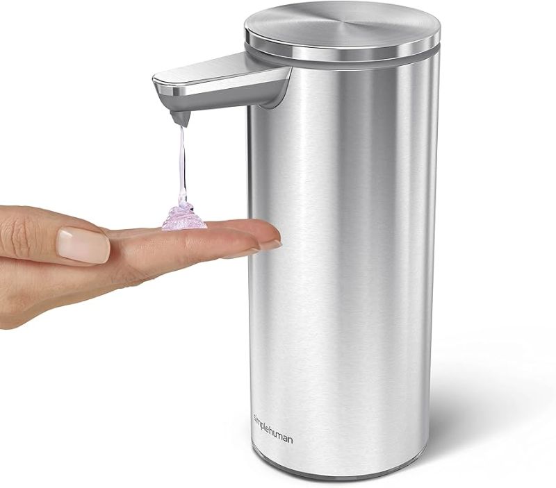Photo 1 of simplehuman 9 oz. Touch-Free Rechargeable Sensor Liquid Soap Pump Dispenser
