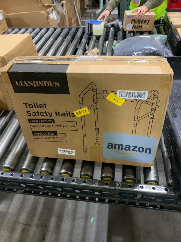 Photo 1 of Lianjindun Toilet Safety Rails, Adjustable Toilet Frame for Elderly, Seniors, Handicap & Disabled, Foldable Handicap Toilet Handles Fit Any Toilets (300 LB)