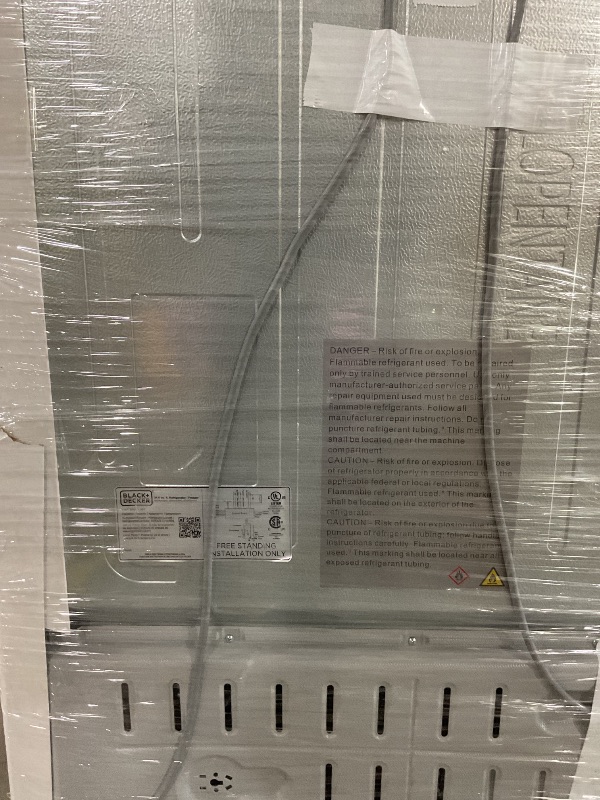 Photo 1 of BLACK+DECKER 24 Cu. Ft. Top Mount Refrigerator with Ice Maker, 2-Door Refrigerator with Top Freezer, Freezer with Icemaker and Adjustable Temperature Control, ENERGY STAR, BR2400JIMS, Stainless Look