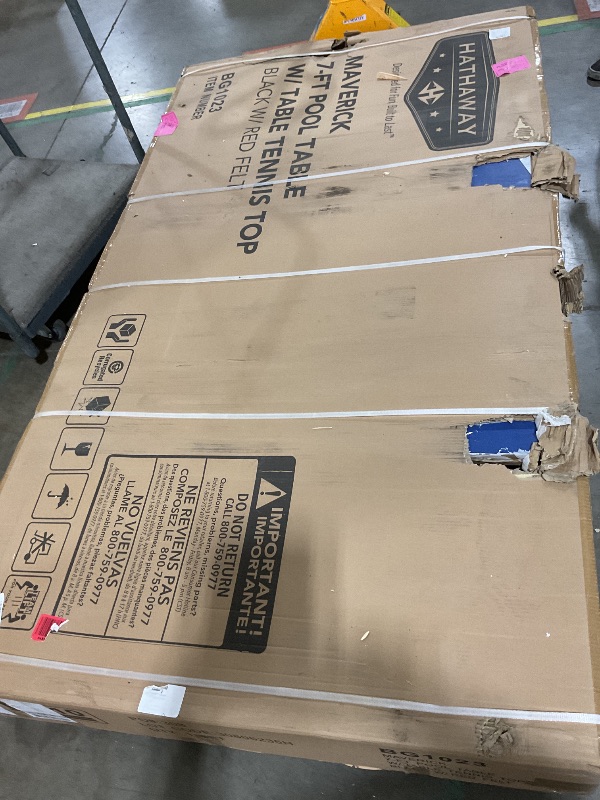 Photo 1 of Hathaway Maverick 7 Foot Pool Table with Table Tennis Top – with Accessories for Both Games – Space-Saving Ping Pong and Pool Table Combo for Families – Matte Black Finish, Red Felt