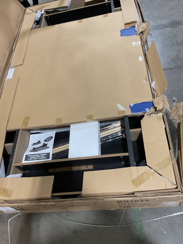 Photo 1 of Hathaway Maverick 7 Foot Pool Table with Table Tennis Top – with Accessories for Both Games – Space-Saving Ping Pong and Pool Table Combo for Families – Matte Black Finish, Red Felt