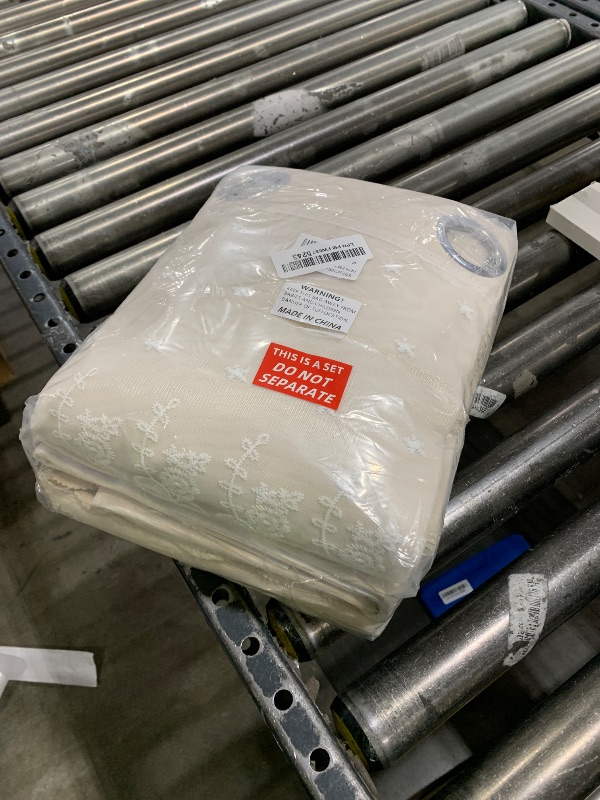 Photo 1 of Amidoudou 1 Pair European Double Layer Curtains Luxury Flower Embroidered Curtains for Living Room Bedroom (Beige,52x84 Inch)