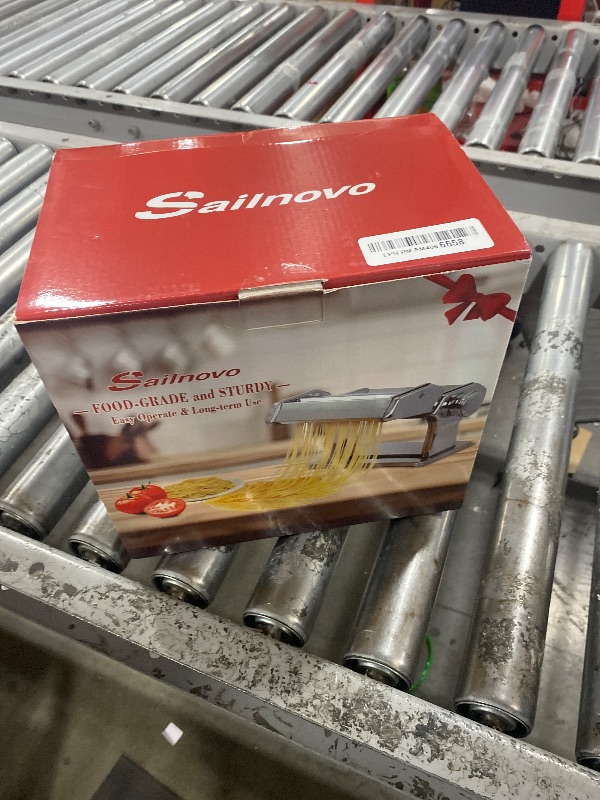 Photo 1 of Sailnovo Pasta Maker Machine, 180 Roller Pasta Maker, 9 Adjustable Thickness Settings 2-in-1 Noodles Maker with Rollers and Cutter, Perfect for Spaghetti, Fettuccini, Lasagna or Dumpling Skin Silver