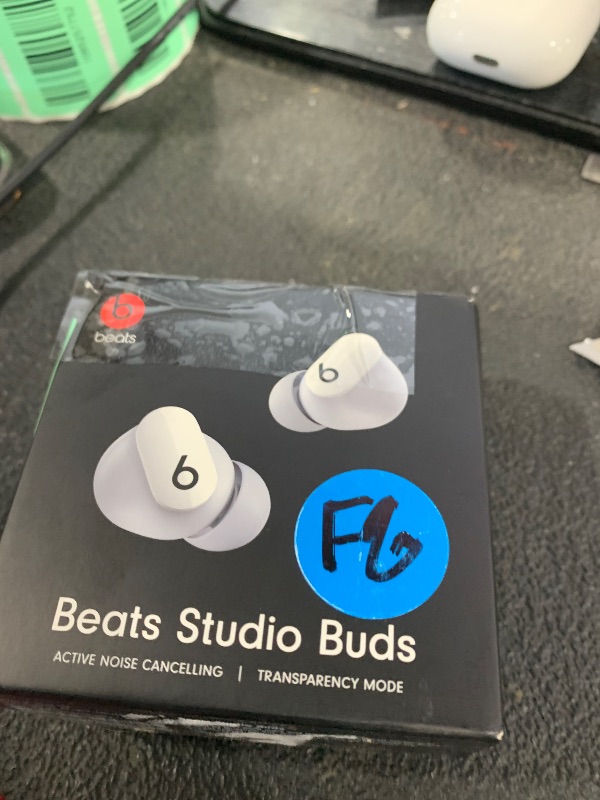 Photo 1 of Beats Studio Buds - True Wireless Noise Cancelling Earbuds - Compatible with Apple & Android, Built-in Microphone, IPX4 Rating, Sweat Resistant Earphones, Class 1 Bluetooth Headphones - White