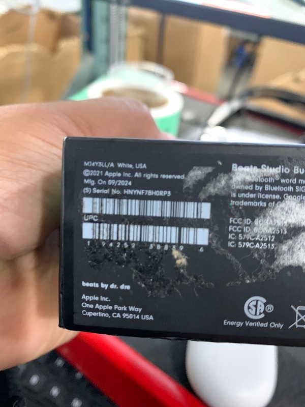 Photo 1 of Beats Studio Buds - True Wireless Noise Cancelling Earbuds - Compatible with Apple & Android, Built-in Microphone, IPX4 Rating, Sweat Resistant Earphones, Class 1 Bluetooth Headphones - White