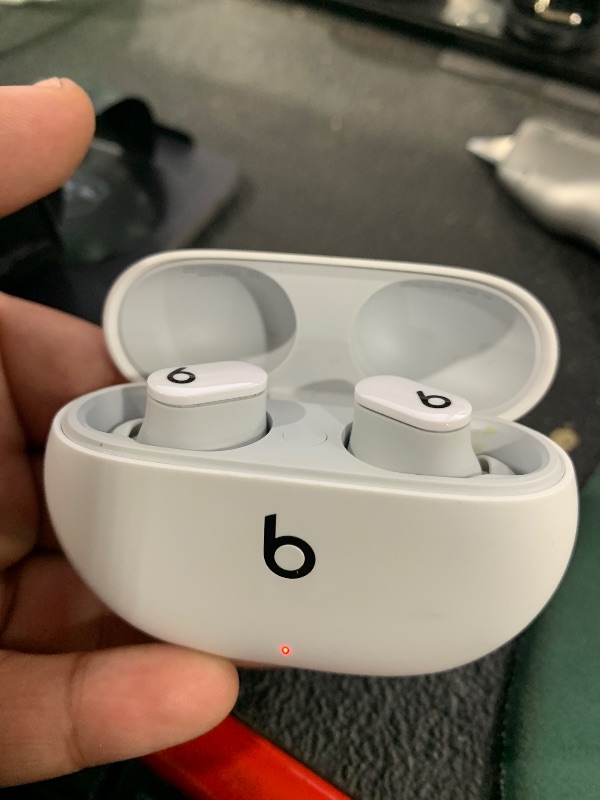 Photo 1 of Beats Studio Buds - True Wireless Noise Cancelling Earbuds - Compatible with Apple & Android, Built-in Microphone, IPX4 Rating, Sweat Resistant Earphones, Class 1 Bluetooth Headphones - White
