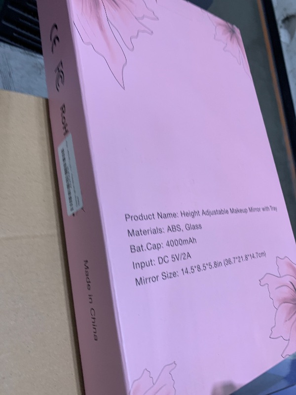 Photo 1 of Glowtop Height Adjustable Lighted Makeup Mirror with Lights and Magnification, 1X 20X Magnifying Mirror with Light 4000mAh Rechargeable, Tray Base and Phone Stand for Desk, Gifts for Women (White)