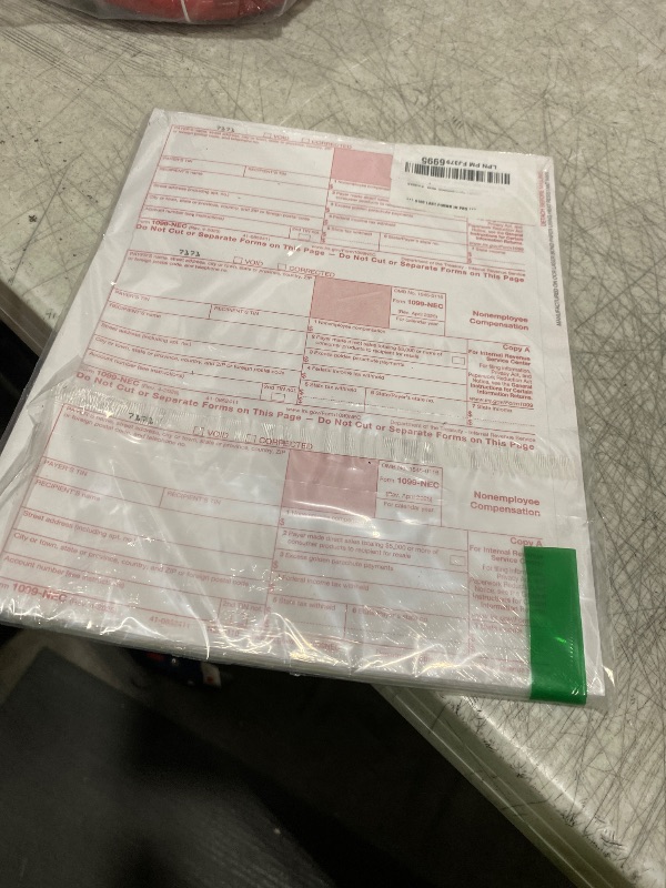 Photo 1 of 1099 NEC Forms 2025 4 Part Tax Forms Kit of Laser Forms, Compatible with QuickBooks and Accounting, 25 Pack, Software and Envelopes NOT Included, Made in The USA