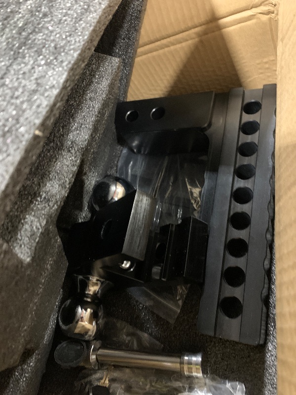 Photo 1 of Kohree Adjustable Trailer Hitch Fit 2 Inch Receiver, Dual Solid Ball 2" and 2-5/16"(12,500 LBS GTW), 8" Drop & Rise Heavy Duty Aluminum Tow Hitch with 4 Silencer Pads & 2 Locking Hitch Pin, Black