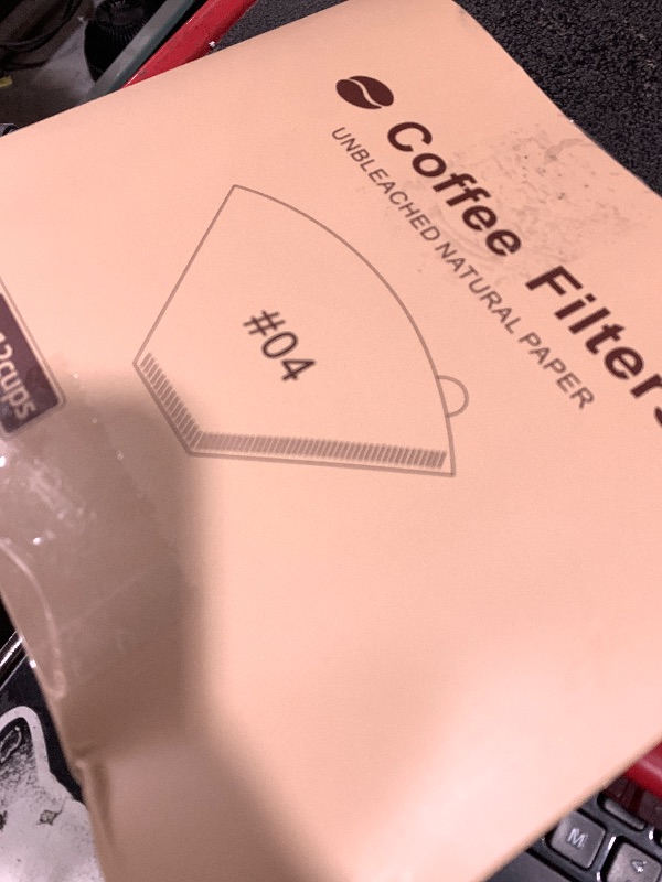 Photo 1 of 100 Count Coffee Filters, Premium #4 Cone Coffee Filters 8-12 cup, Unbleached Natural Disposable Coffee Filters 4 Cone Paper for Pour Over and Drip Coffee Maker